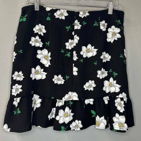 Bar III Skirt Women's Ruffled Floral Print Mini Skirt Black Size 8 - Picture 4 of 8